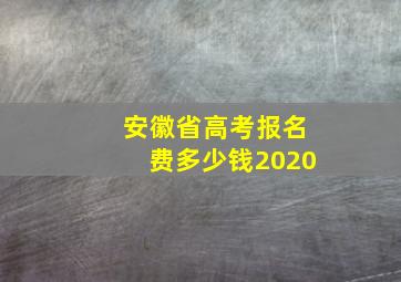 安徽省高考报名费多少钱2020