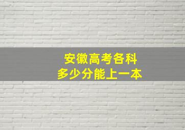 安徽高考各科多少分能上一本