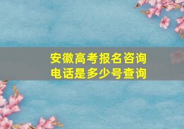 安徽高考报名咨询电话是多少号查询