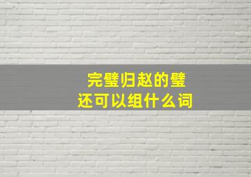 完璧归赵的璧还可以组什么词