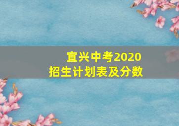 宜兴中考2020招生计划表及分数