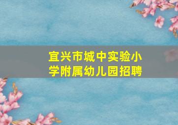 宜兴市城中实验小学附属幼儿园招聘