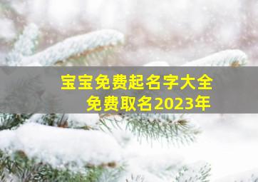 宝宝免费起名字大全免费取名2023年