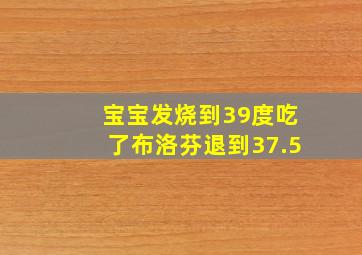 宝宝发烧到39度吃了布洛芬退到37.5