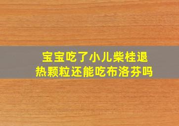 宝宝吃了小儿柴桂退热颗粒还能吃布洛芬吗