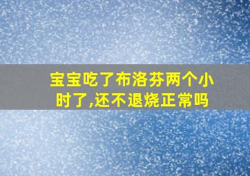 宝宝吃了布洛芬两个小时了,还不退烧正常吗