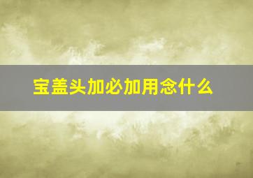 宝盖头加必加用念什么