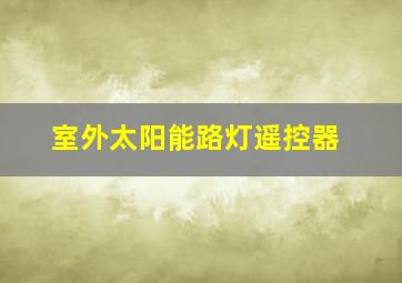 室外太阳能路灯遥控器