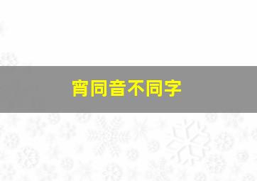 宵同音不同字