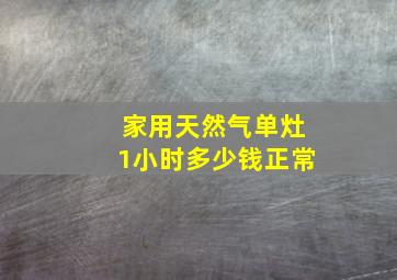 家用天然气单灶1小时多少钱正常