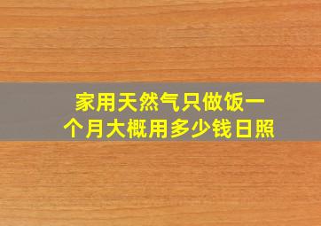 家用天然气只做饭一个月大概用多少钱日照