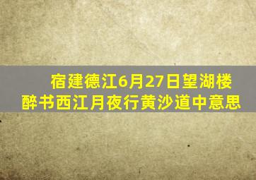 宿建德江6月27日望湖楼醉书西江月夜行黄沙道中意思