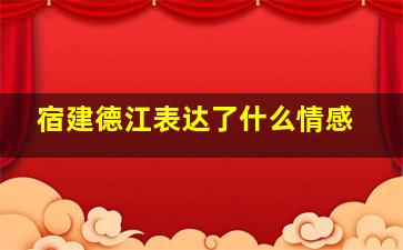 宿建德江表达了什么情感