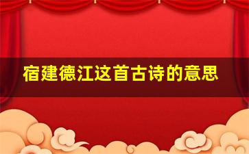 宿建德江这首古诗的意思