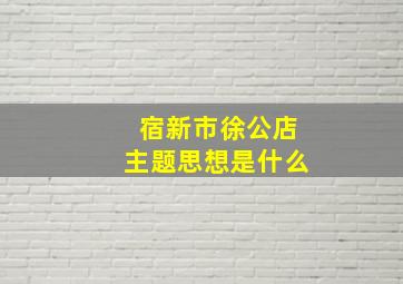 宿新市徐公店主题思想是什么