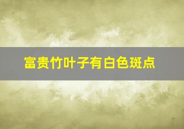 富贵竹叶子有白色斑点