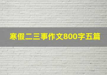 寒假二三事作文800字五篇