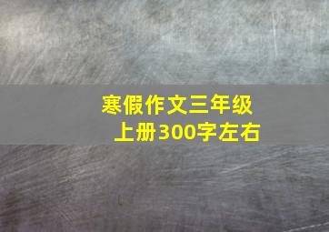 寒假作文三年级上册300字左右