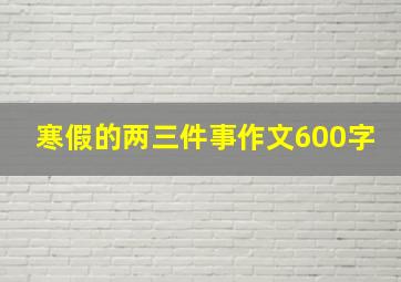 寒假的两三件事作文600字