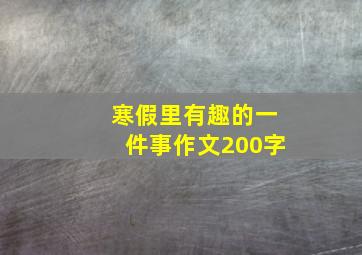 寒假里有趣的一件事作文200字