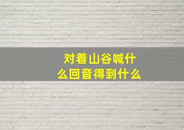 对着山谷喊什么回音得到什么