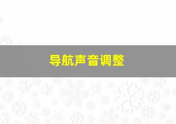 导航声音调整