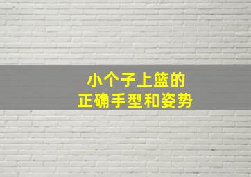 小个子上篮的正确手型和姿势