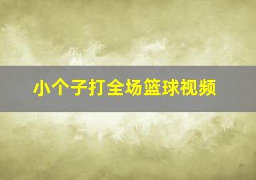 小个子打全场篮球视频