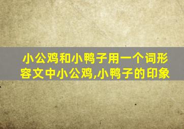 小公鸡和小鸭子用一个词形容文中小公鸡,小鸭子的印象