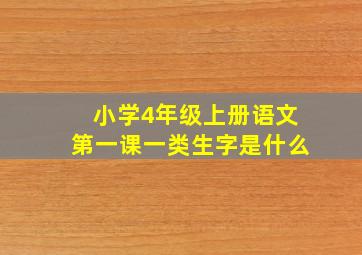 小学4年级上册语文第一课一类生字是什么