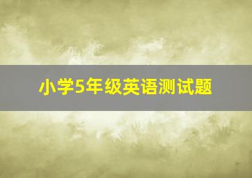 小学5年级英语测试题