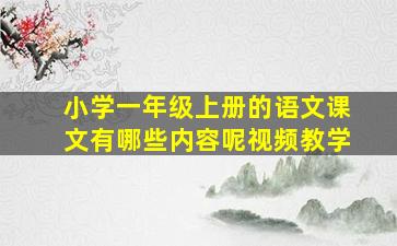 小学一年级上册的语文课文有哪些内容呢视频教学