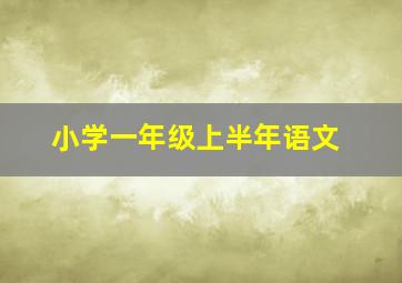 小学一年级上半年语文