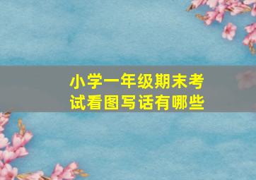 小学一年级期末考试看图写话有哪些