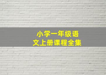 小学一年级语文上册课程全集