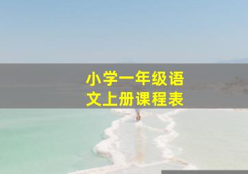 小学一年级语文上册课程表