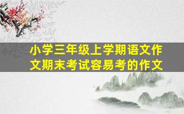 小学三年级上学期语文作文期末考试容易考的作文