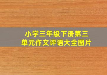 小学三年级下册第三单元作文评语大全图片