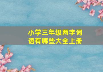 小学三年级两字词语有哪些大全上册