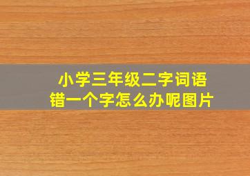 小学三年级二字词语错一个字怎么办呢图片