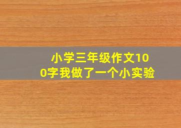 小学三年级作文100字我做了一个小实验