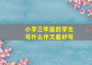 小学三年级的学生写什么作文最好写