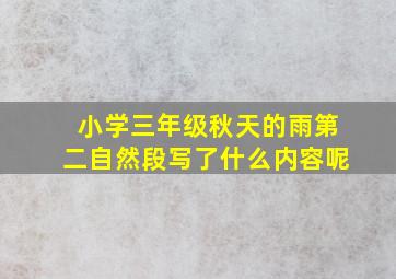 小学三年级秋天的雨第二自然段写了什么内容呢