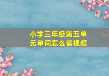 小学三年级第五单元单词怎么读视频