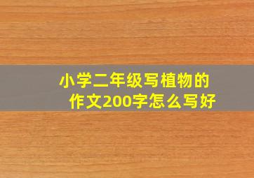 小学二年级写植物的作文200字怎么写好