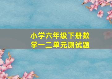 小学六年级下册数学一二单元测试题