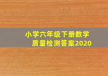 小学六年级下册数学质量检测答案2020