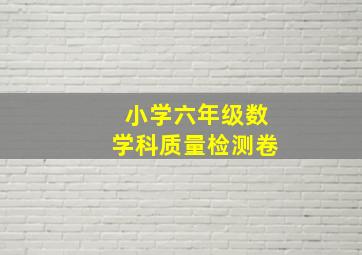 小学六年级数学科质量检测卷