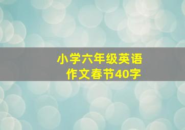 小学六年级英语作文春节40字