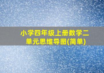 小学四年级上册数学二单元思维导图(简单)